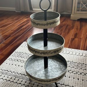 3 tiered galvanized stand